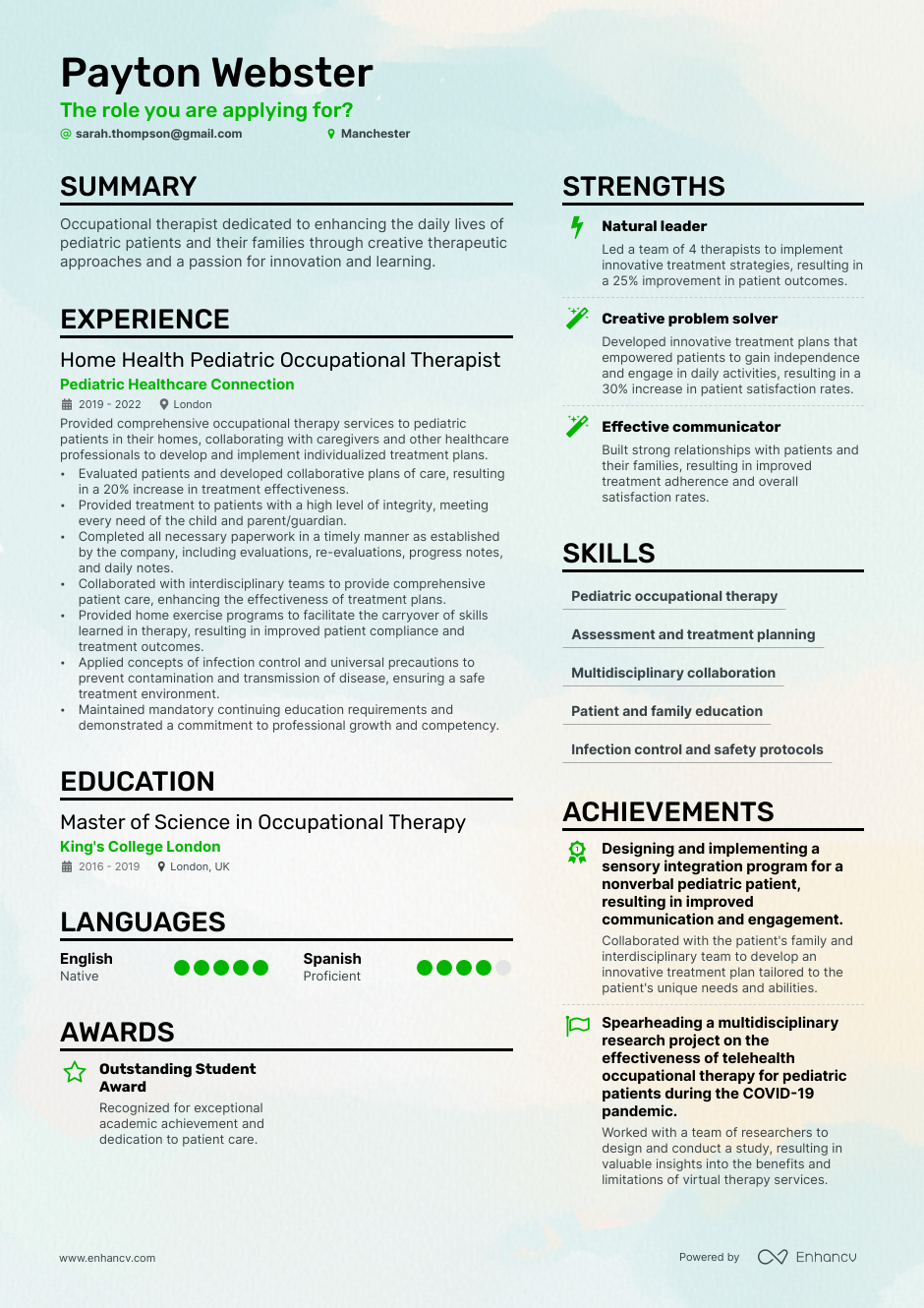3 Occupational Therapist CV Examples For 2023