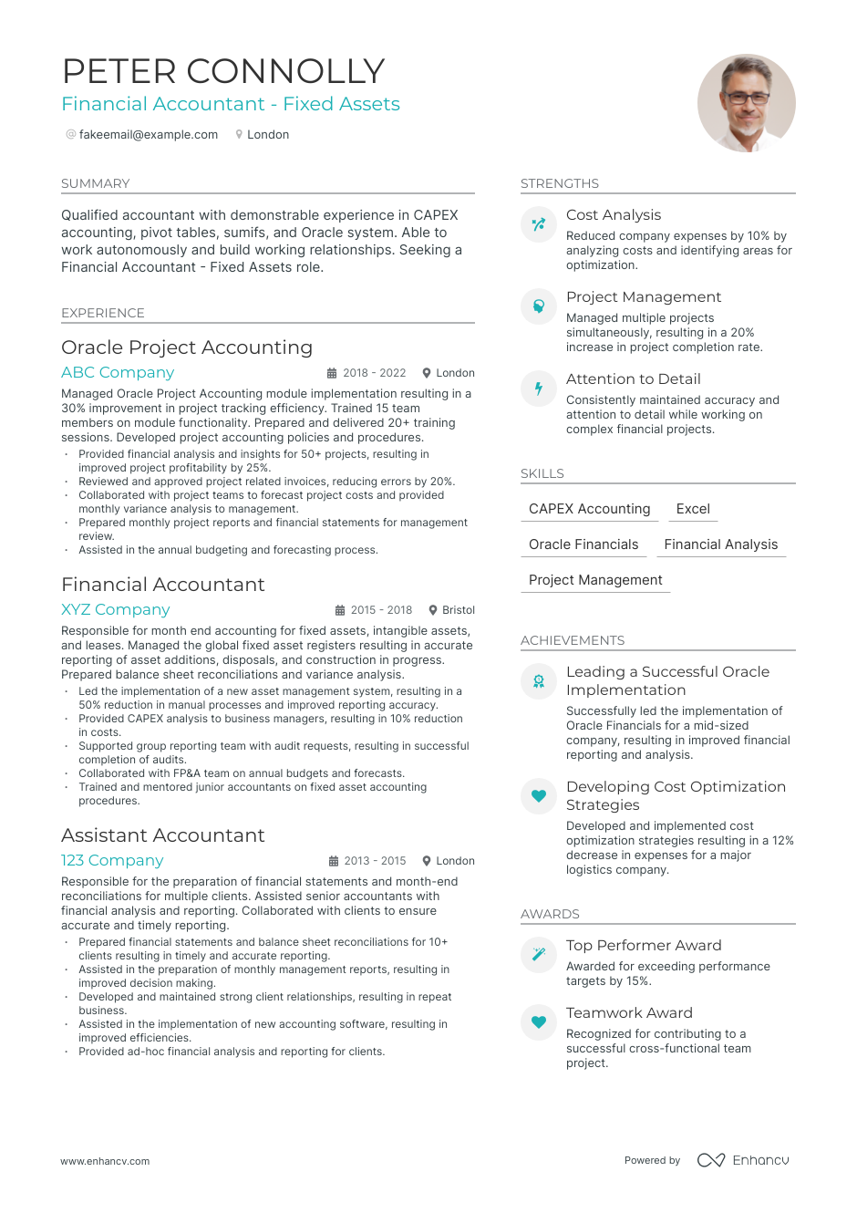 Oracle Project Accounting resume example