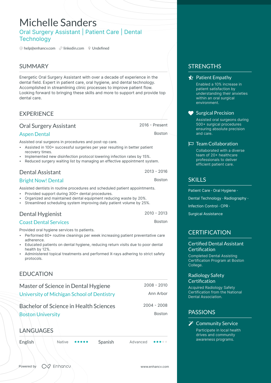 5 Oral Surgery Assistant Resume Examples & Guide for 2023