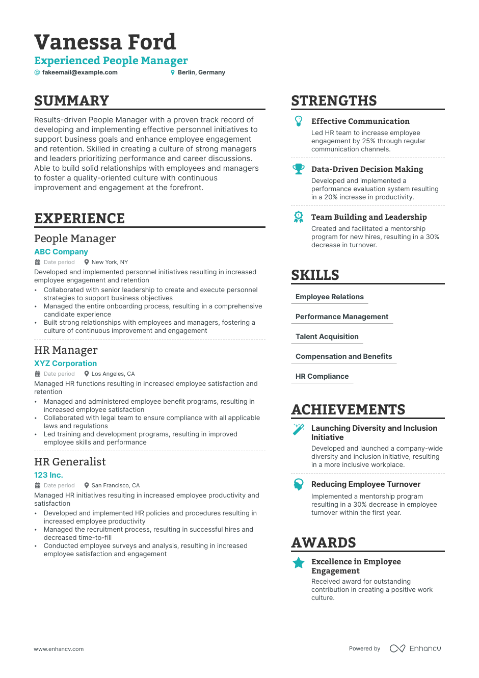 5 People Manager Resume Examples & Guide for 2023