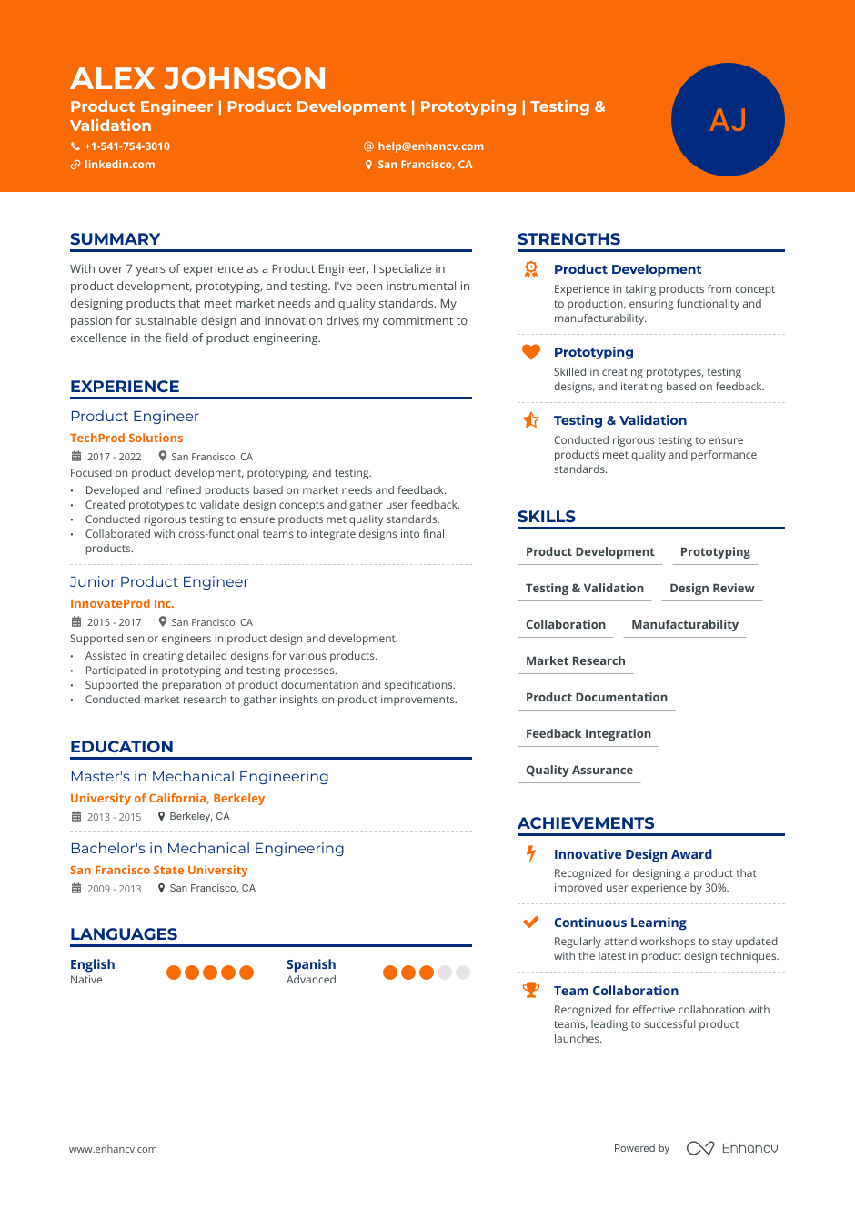 5 Product Engineer Resume Examples & Guide for 2023