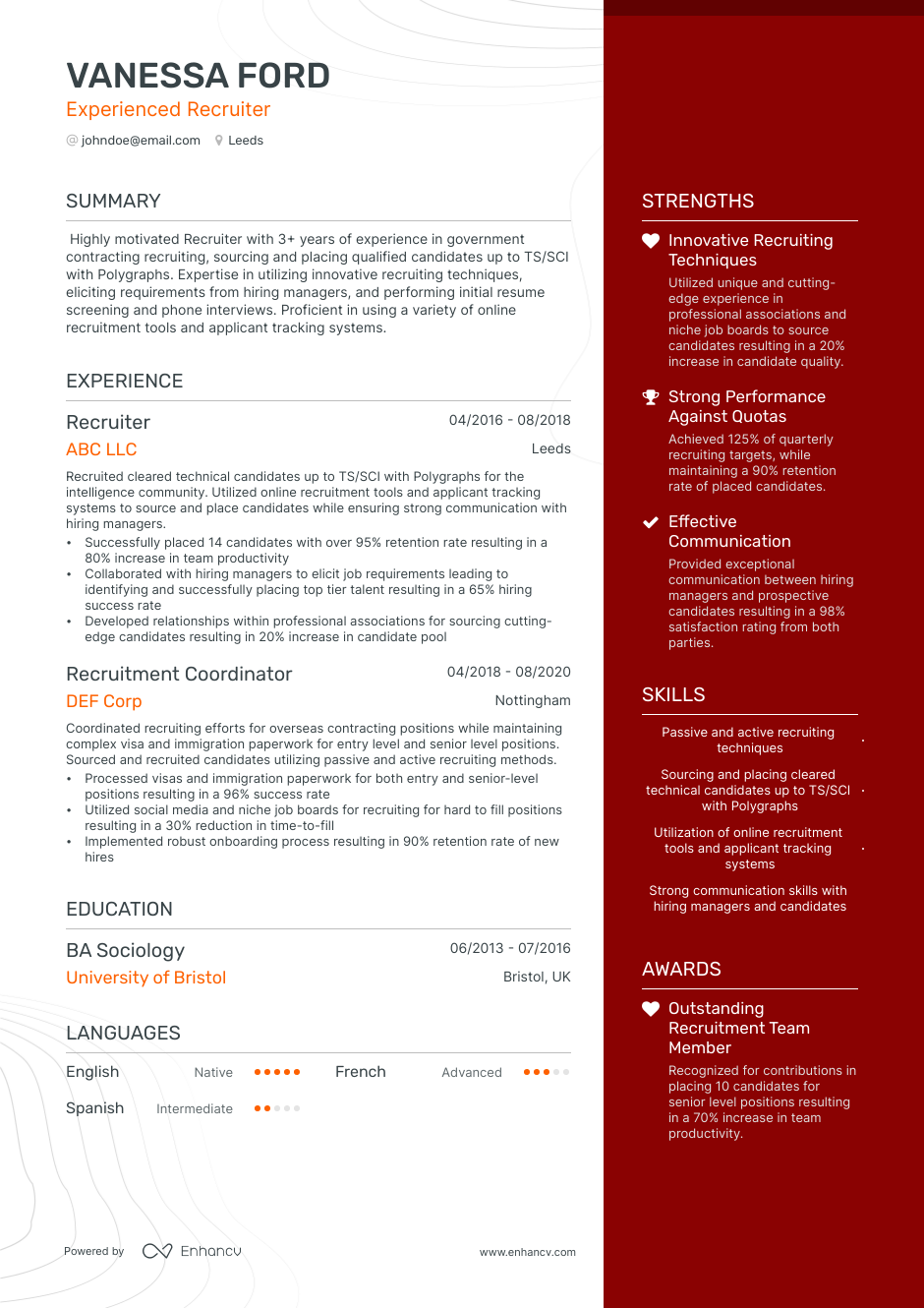 3 Recruiter CV Examples for 2023