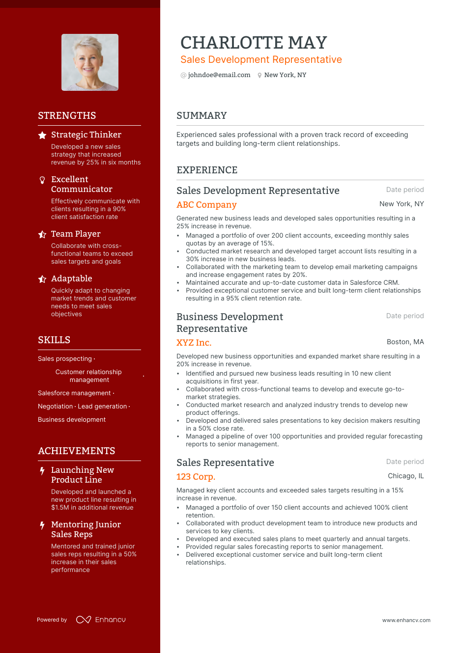 5 Sales Development Representative Resume Examples & Guide for 2023