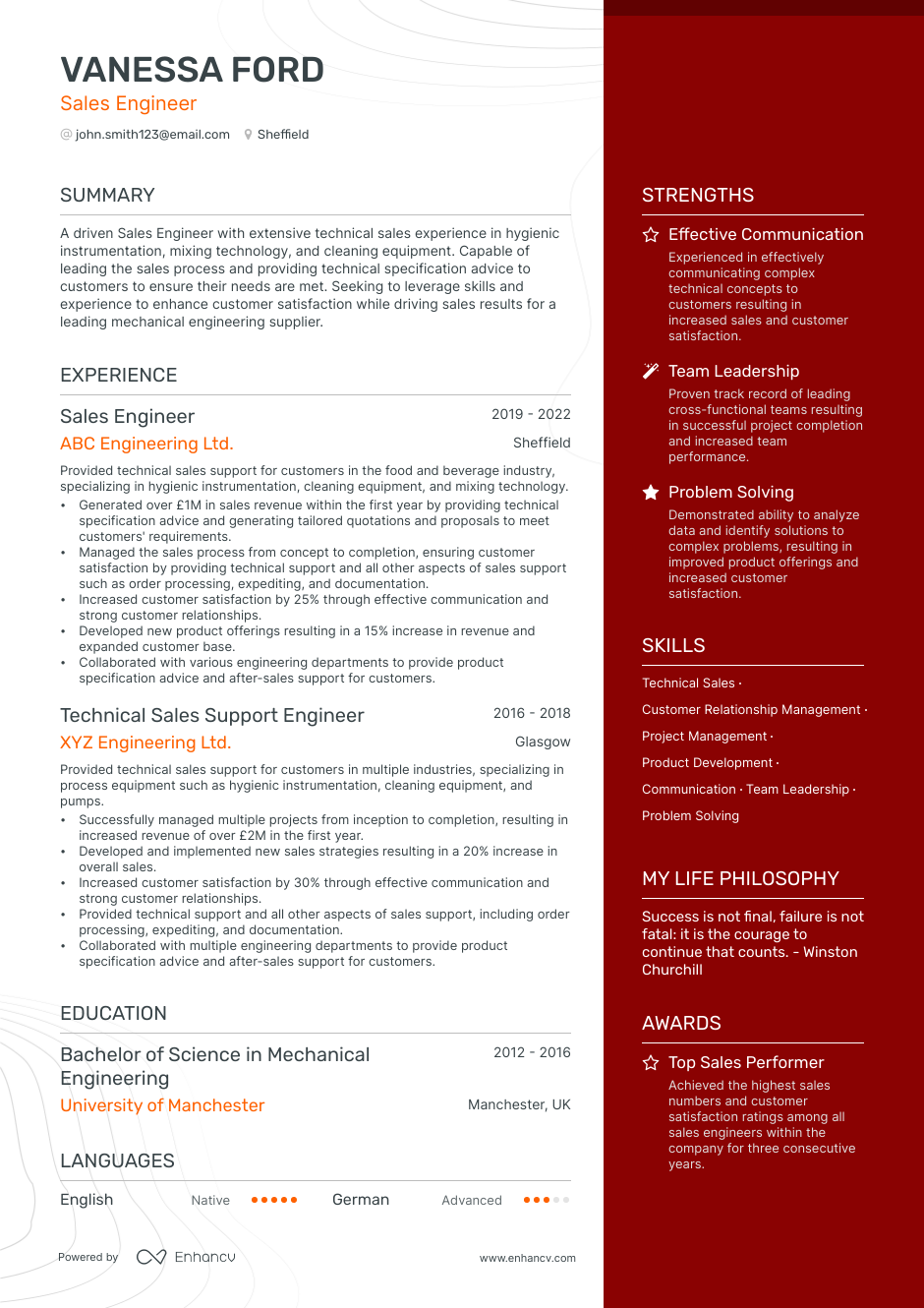 3 Sales Engineer Cv Examples For 2023