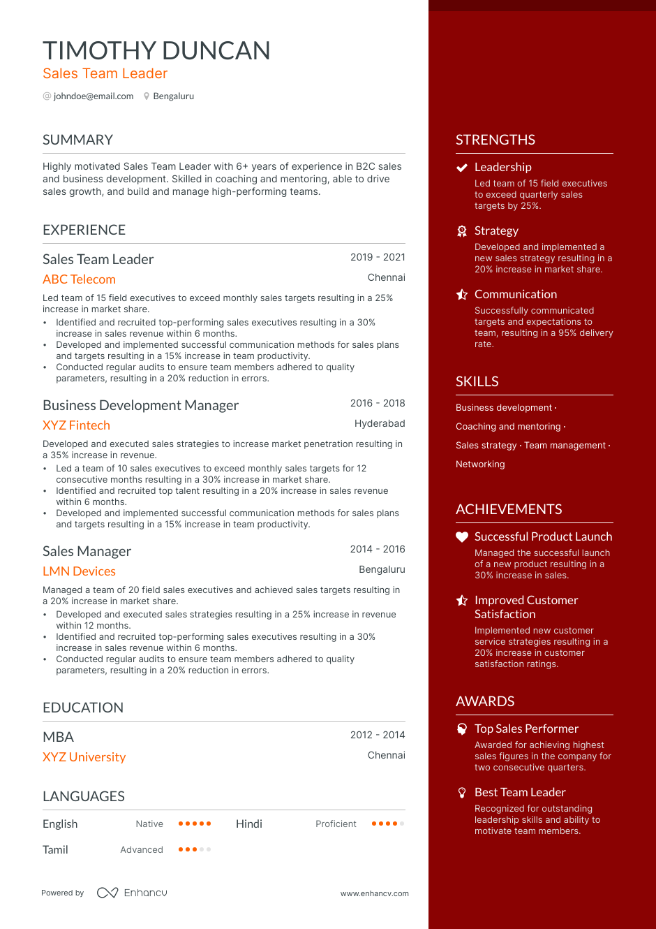 5 Sales Team Leader Resume Examples Guide For 2023