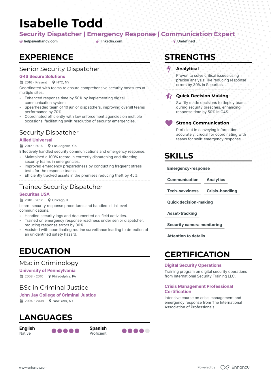 5 Security Dispatcher Resume Examples - Security Dispatcher Resume 