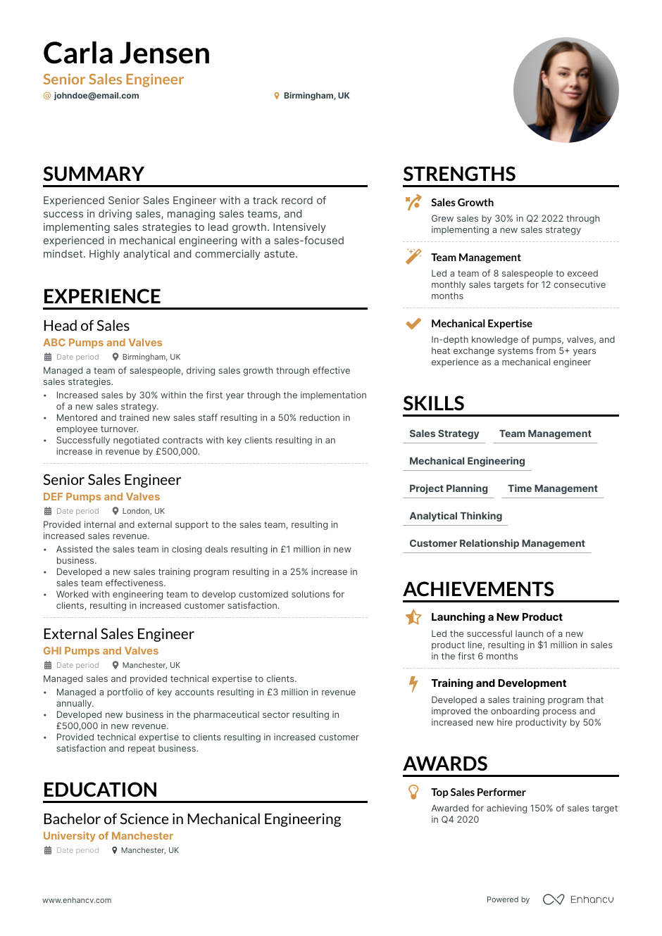 5 Senior Sales Engineer Resume Examples & Guide for 2023