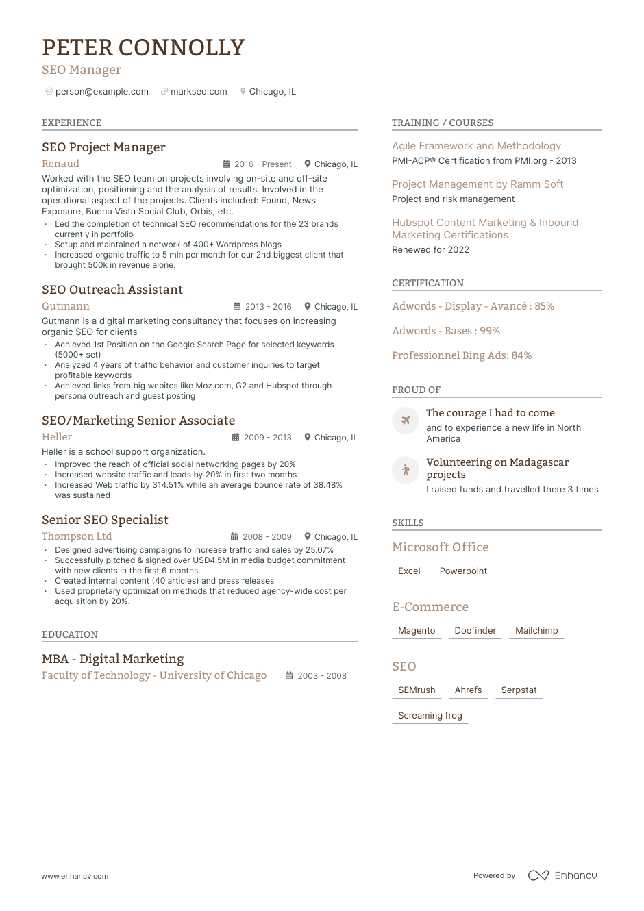 5 SEO Manager Resume Examples & Guide for 2023