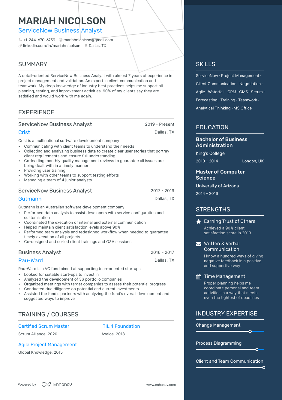servicenow resume pdf