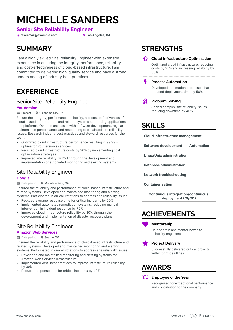 5 Site Reliability Engineer Resume Examples & Guide for 2023