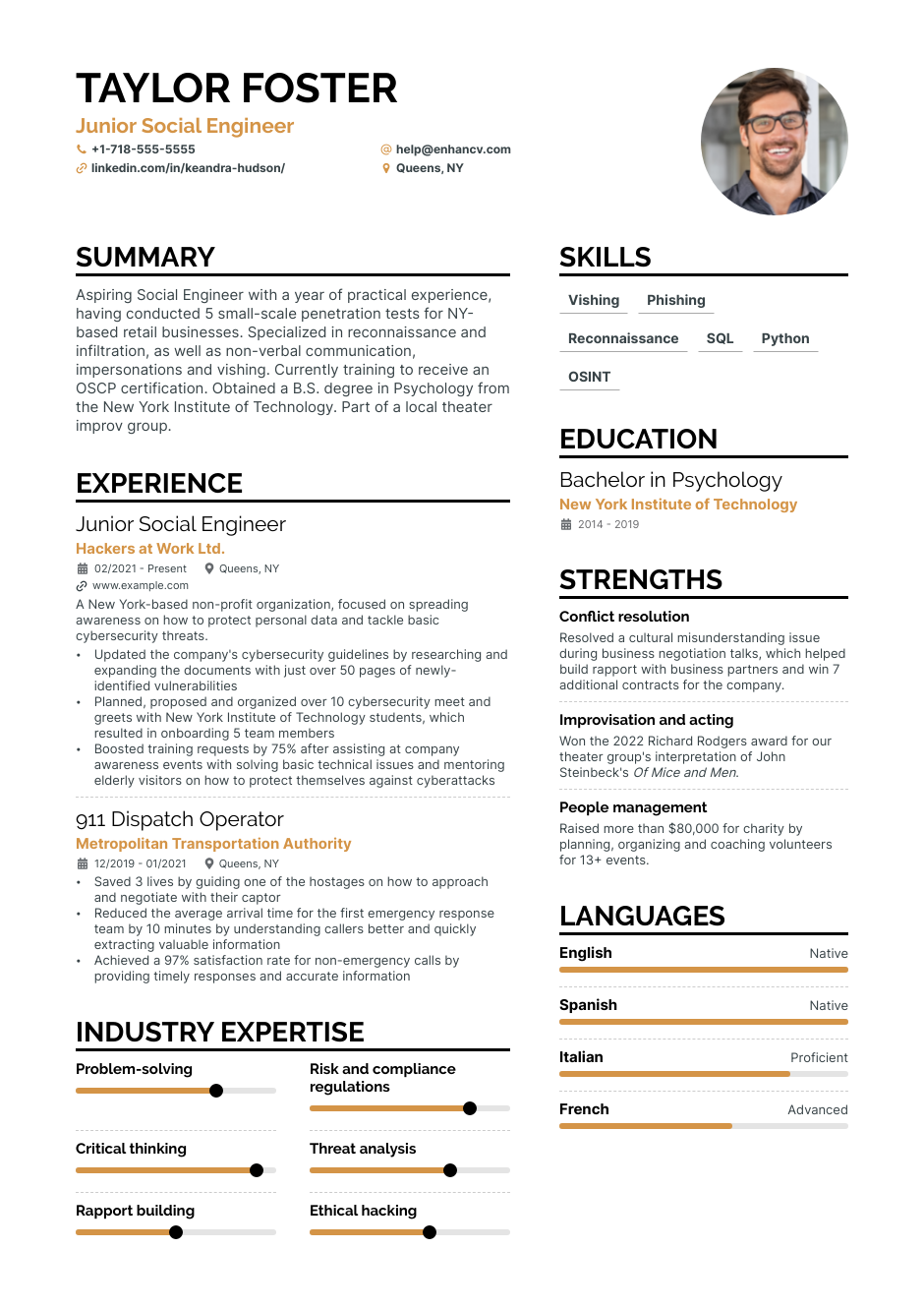 5 Social Engineering Resume Examples & Guide for 2023