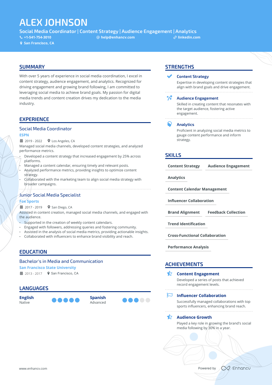 5 Social Media Coordinator Resume Examples & Guide for 2023