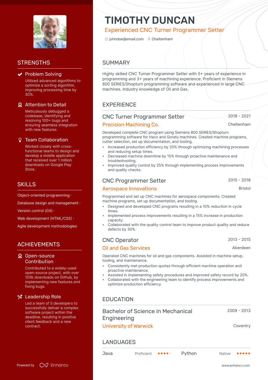 Software Programmer resume example