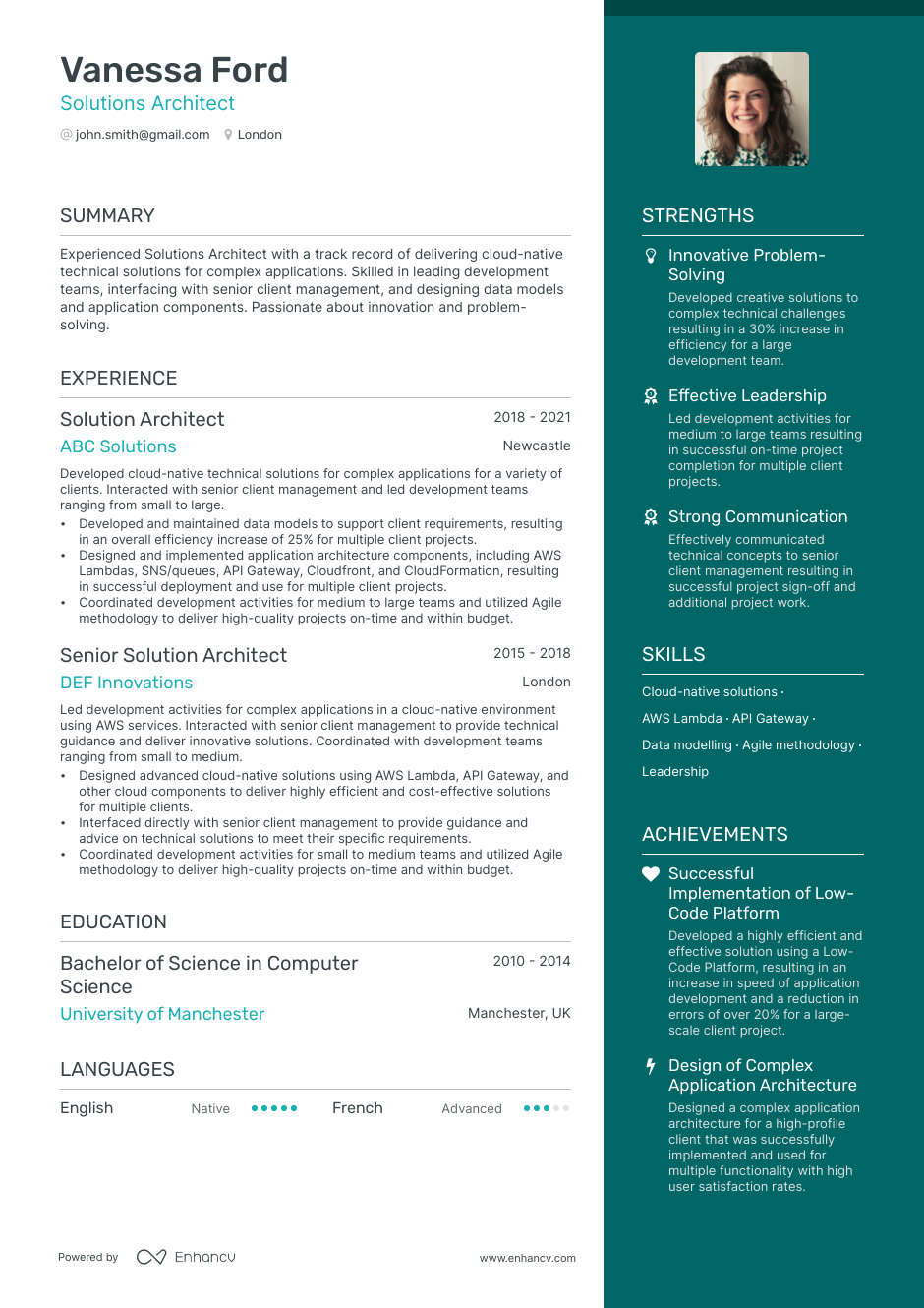 3 Solutions Architect CV Examples for 2023