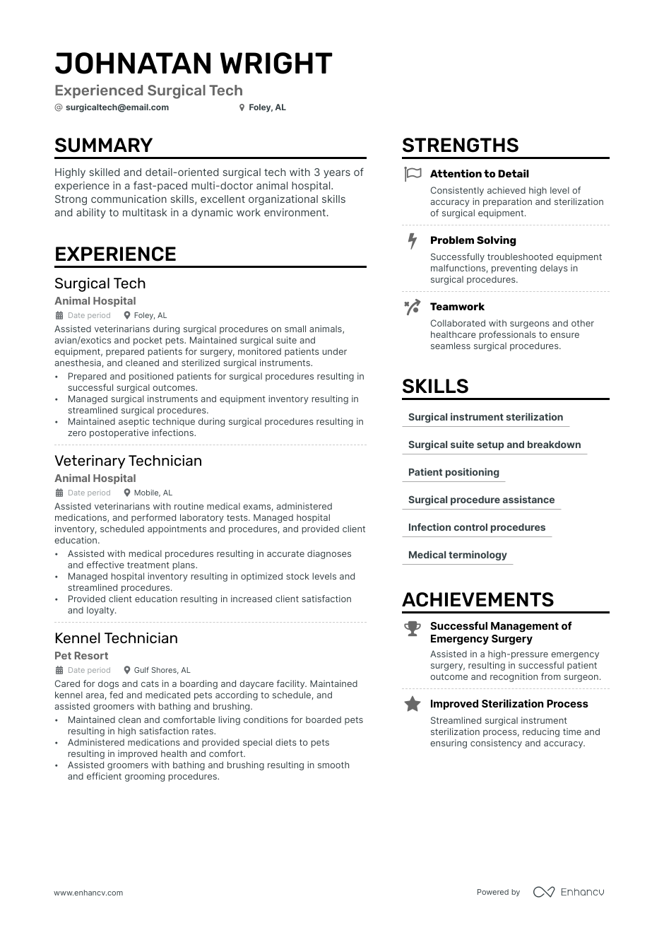 5 Surgical Tech Resume Examples & Guide for 2023