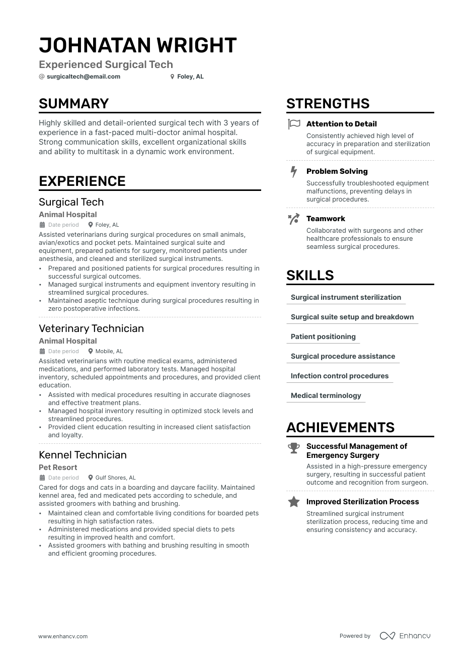 5 Surgical Tech Resume Examples Guide For 2023