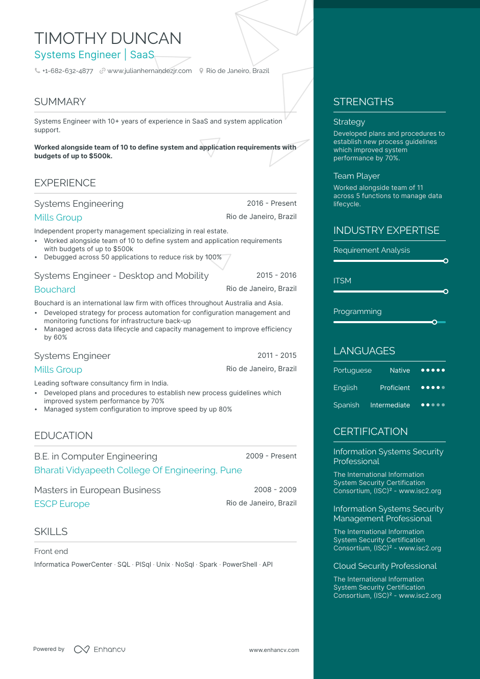 7 Systems Engineer Resume Examples & Guide for 2023