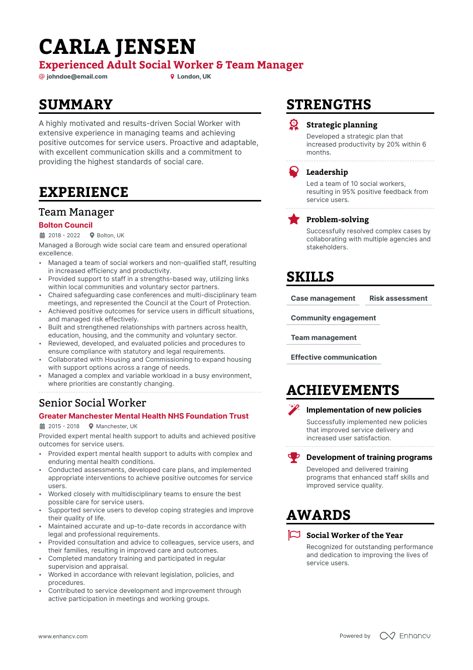 Extensive resume