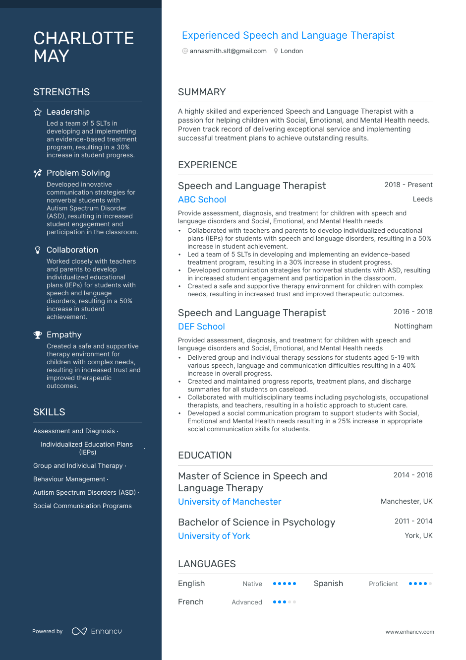 3 Therapist Cv Examples For 2023 8546