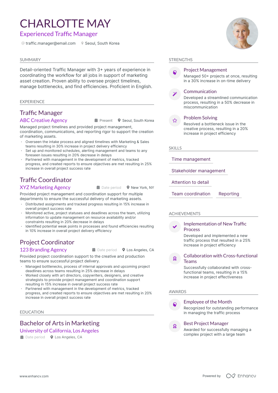 5 Traffic Manager Resume Examples & Guide for 2023