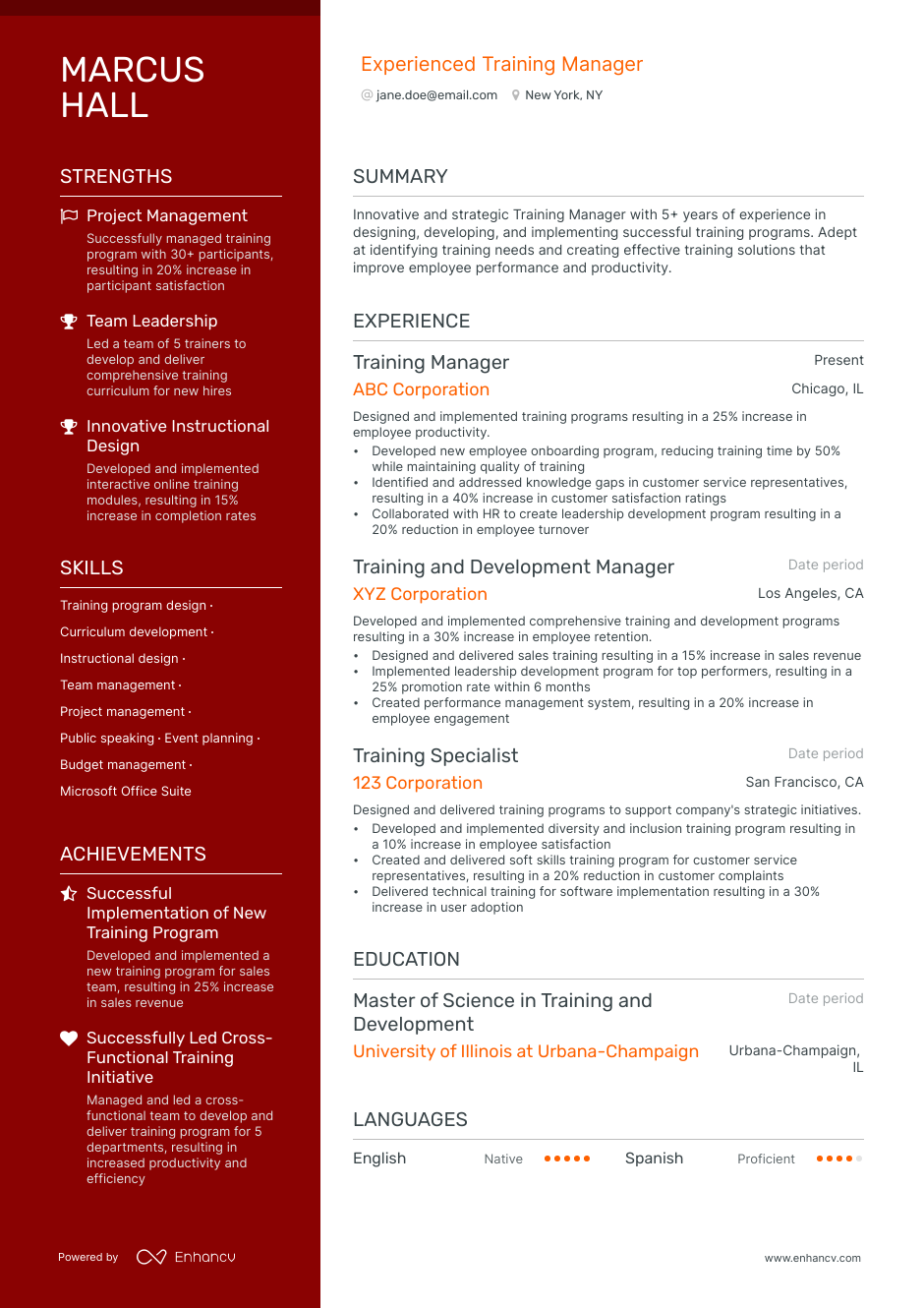 5 Training Manager Resume Examples & Guide for 2023