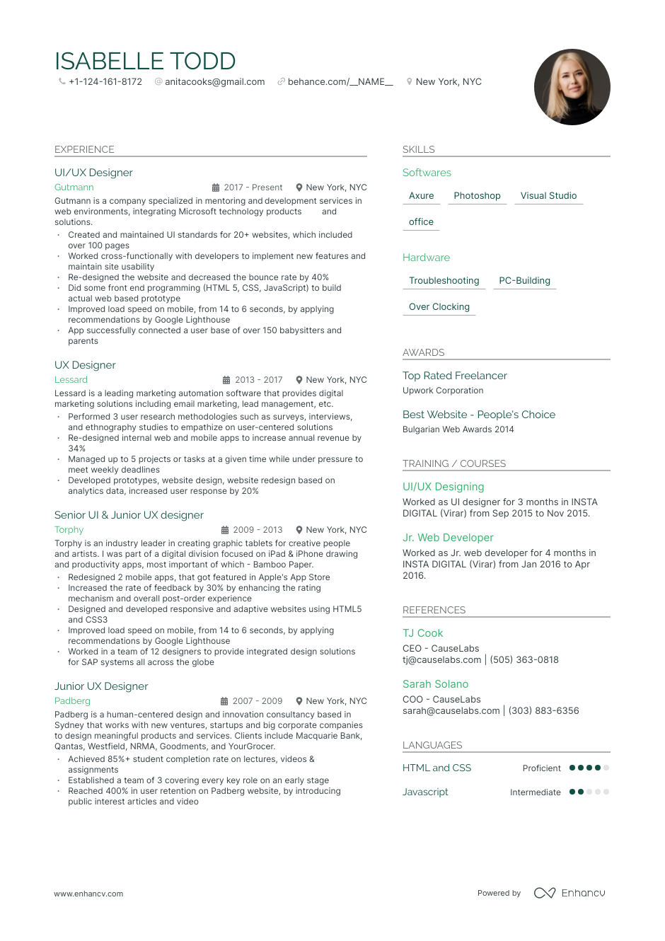 5 UX UI Designer Resume Examples & Guide for 2023