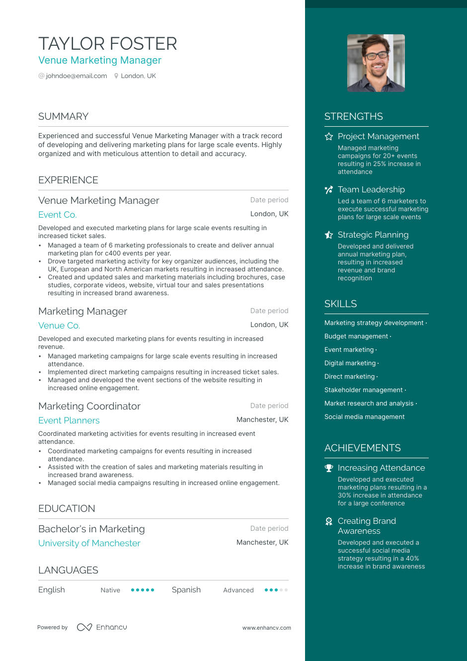 5 Venue Manager Resume Examples & Guide for 2023