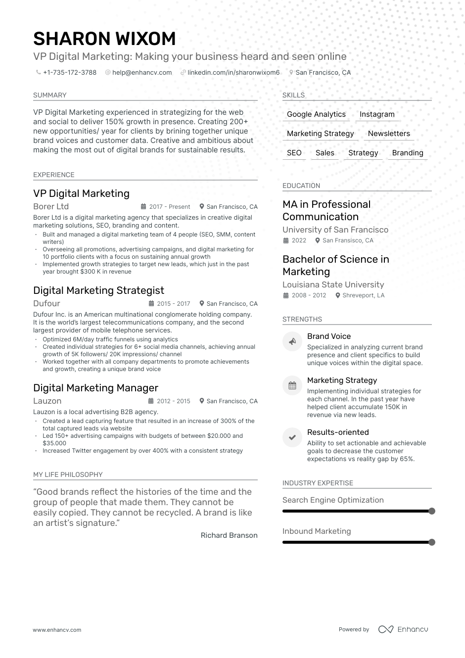 5 Vp Digital Marketing Resume Examples And Guide For 2023 1477