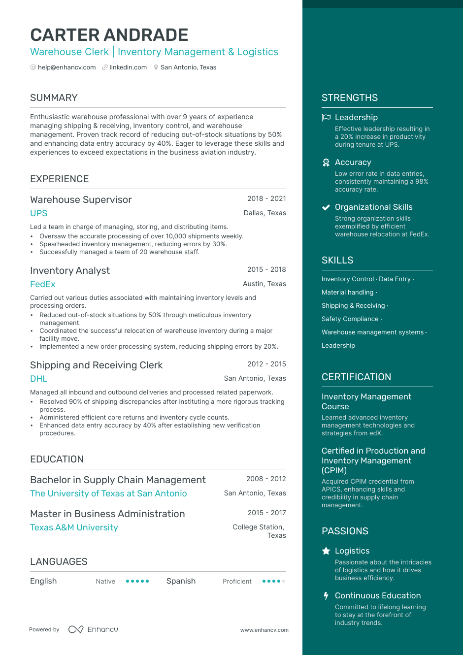 5 Warehouse Clerk Resume Examples Guide For 2023   Warehouse Clerk Resume 