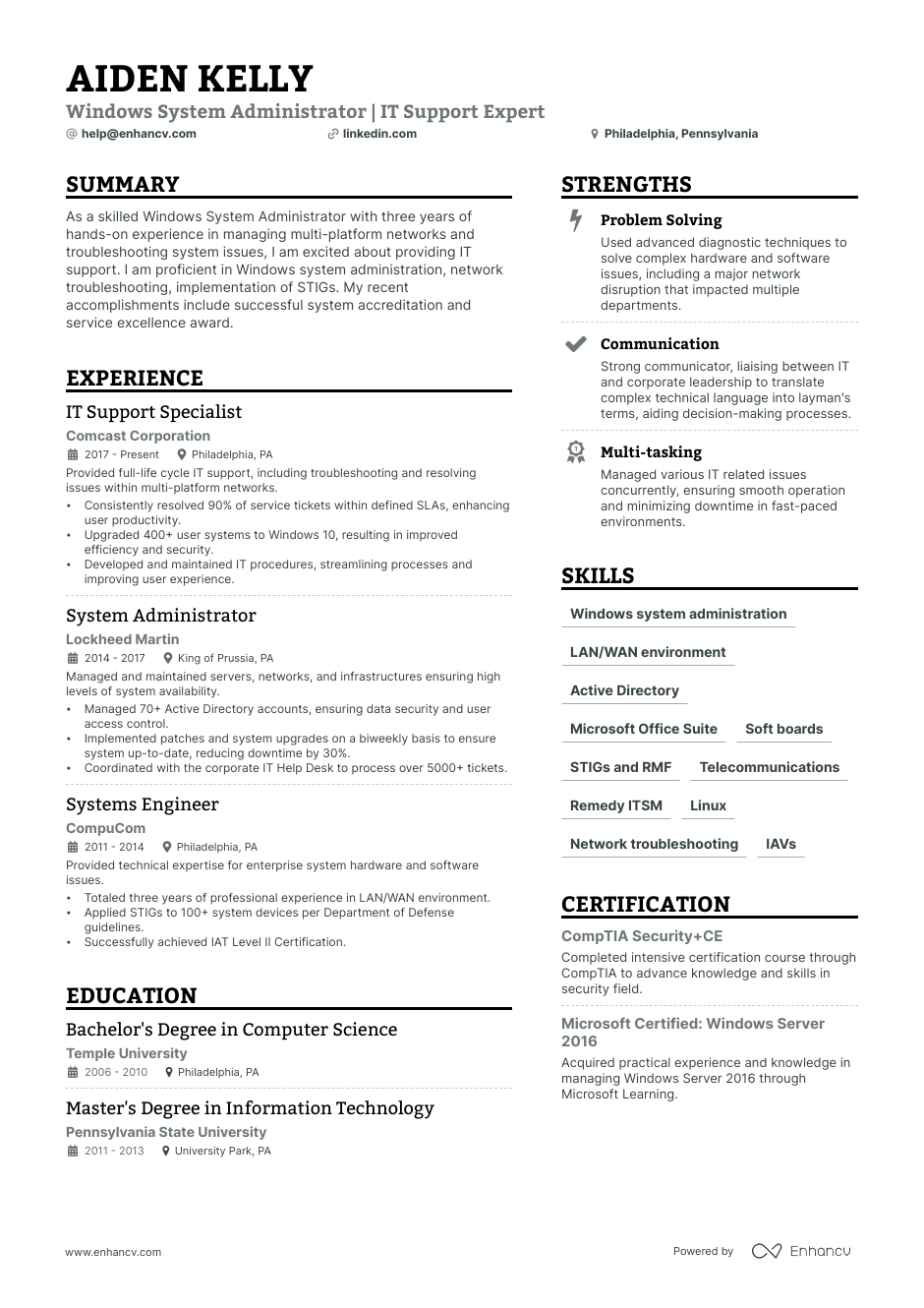 5 Windows System Administrator Resume Examples And Guide For 2023