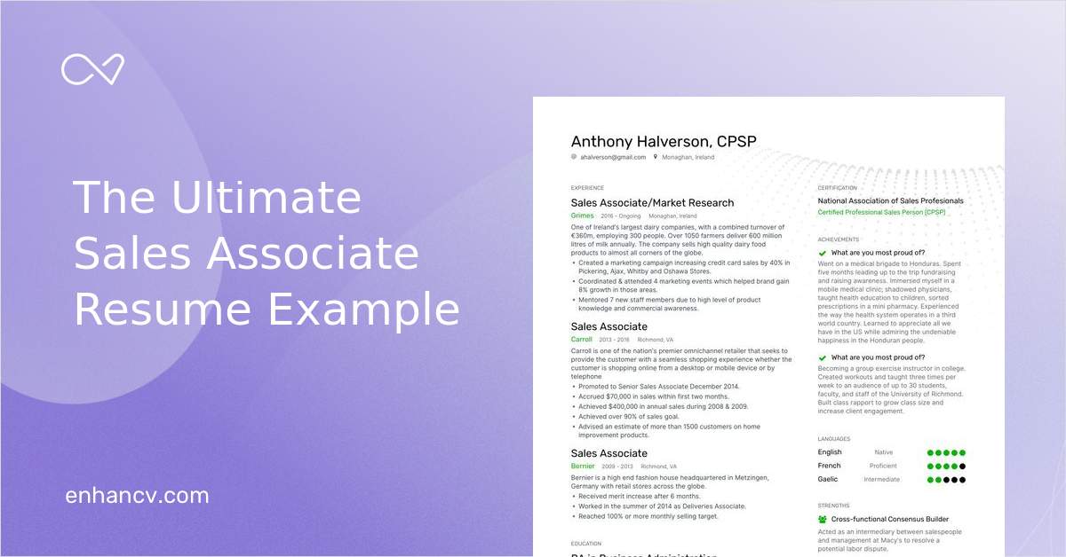 6 Sales Associate Resume Examples & Guide for 2023