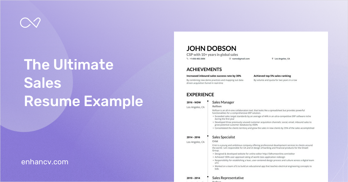 13 Sales Resume Examples & Guide for 2023