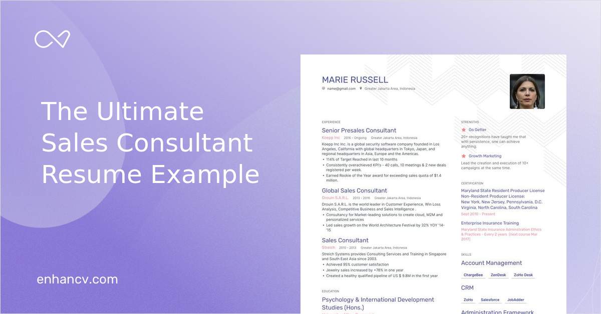 Top Sales Consultant Resume Examples + Expert Tips | Enhancv.com ...