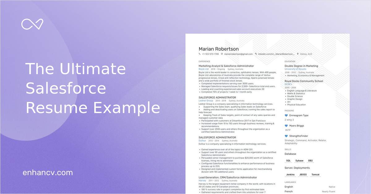 6 Salesforce Resume Examples & Guide for 2024