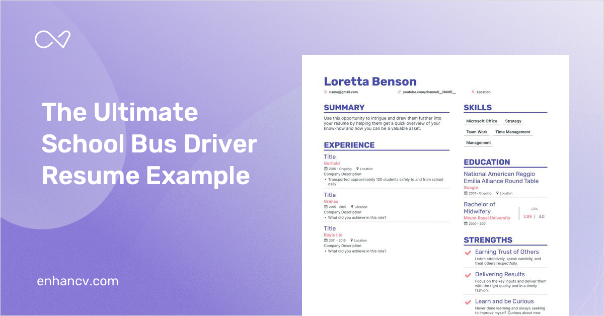 bus driver job description for resume