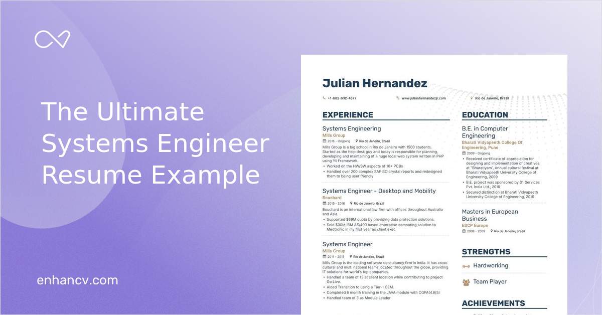 7 Systems Engineer Resume Examples And Guide For 2023