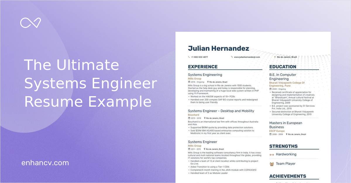 7 Systems Engineer Resume Examples Guide For 2023