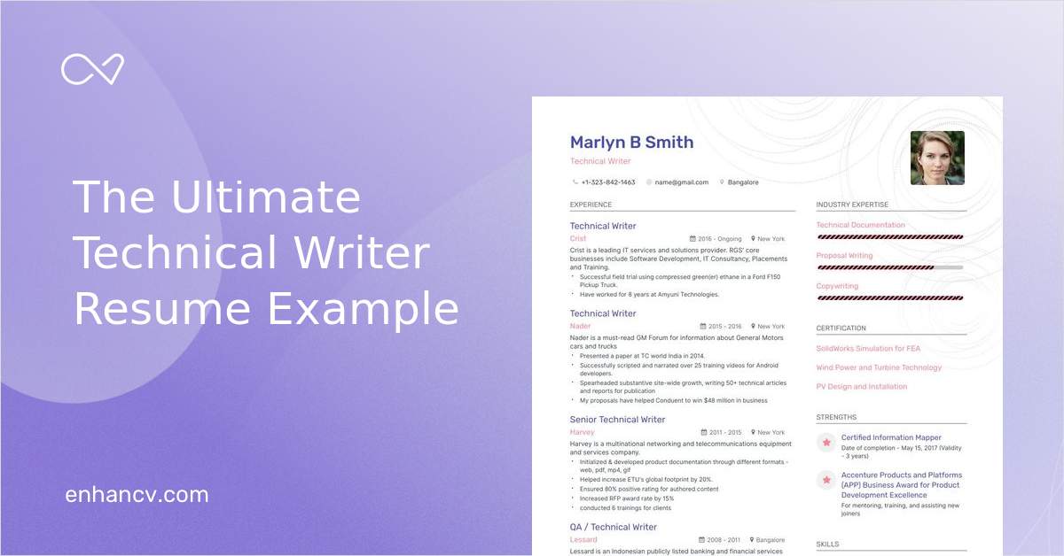 5 Technical Writer Resume Examples Guide For 2024   Technical Writer 47adc4269c 