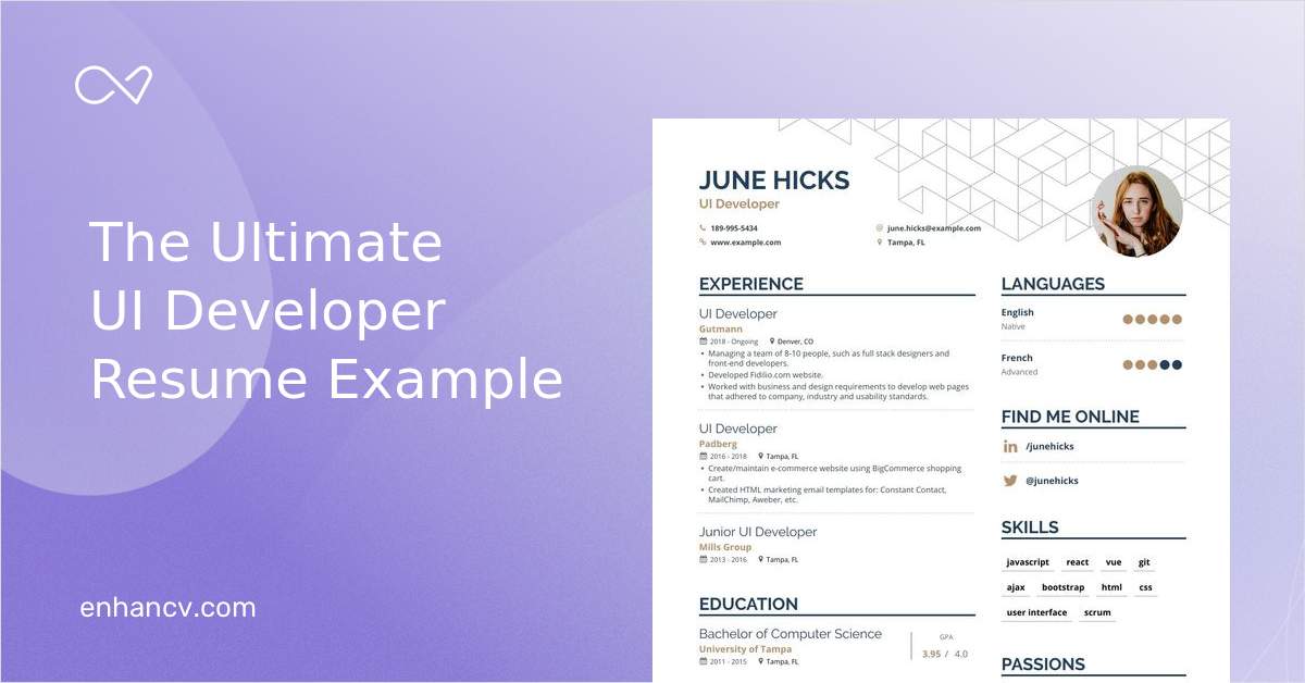 10 UI Developer Resume Examples & Guide for 2023