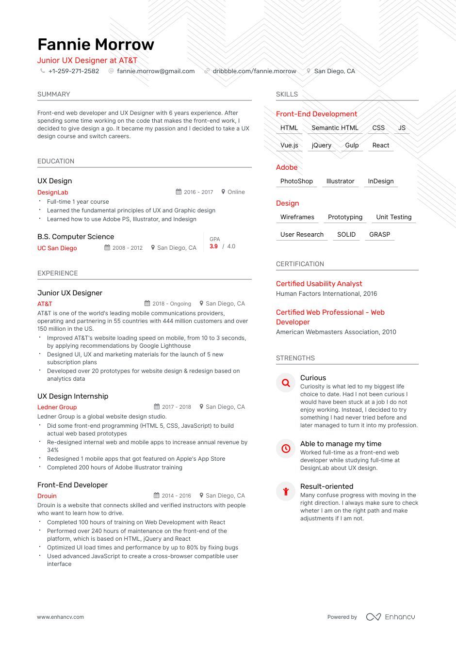UX Designer Resume Examples & Guide for 2023 (Layout, Skills, Keywords & Job  Description)